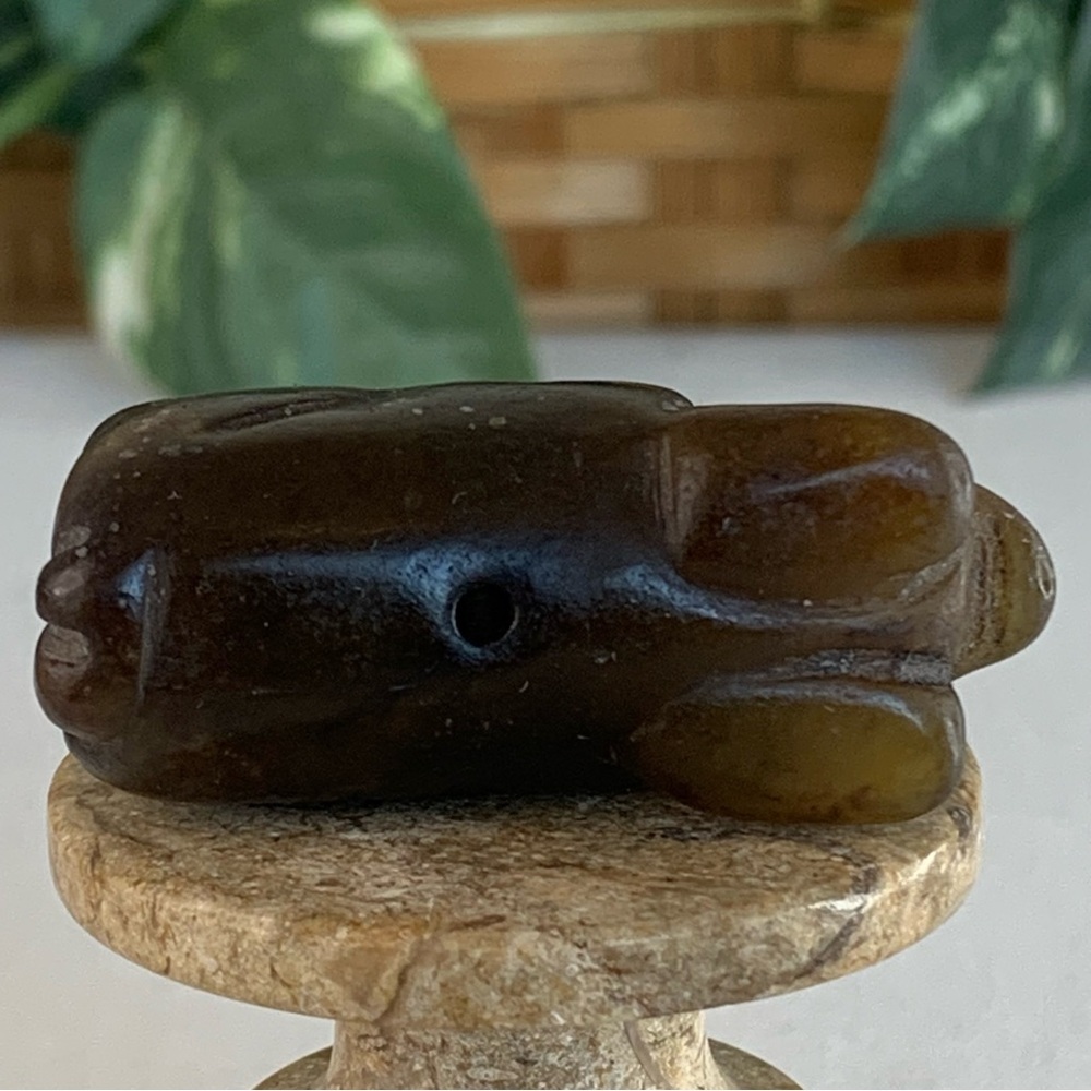 Vintage Chinese Zodiac Jade Pig Necklace Bead Hand Carved Animal Pendant 1.9" - Picture 12 of 14